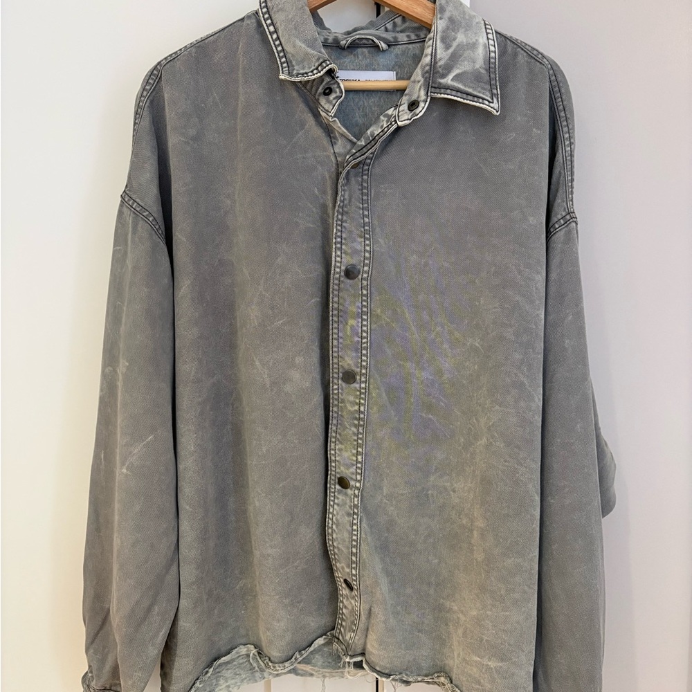 Bershka Washed Gray Denim Jacket